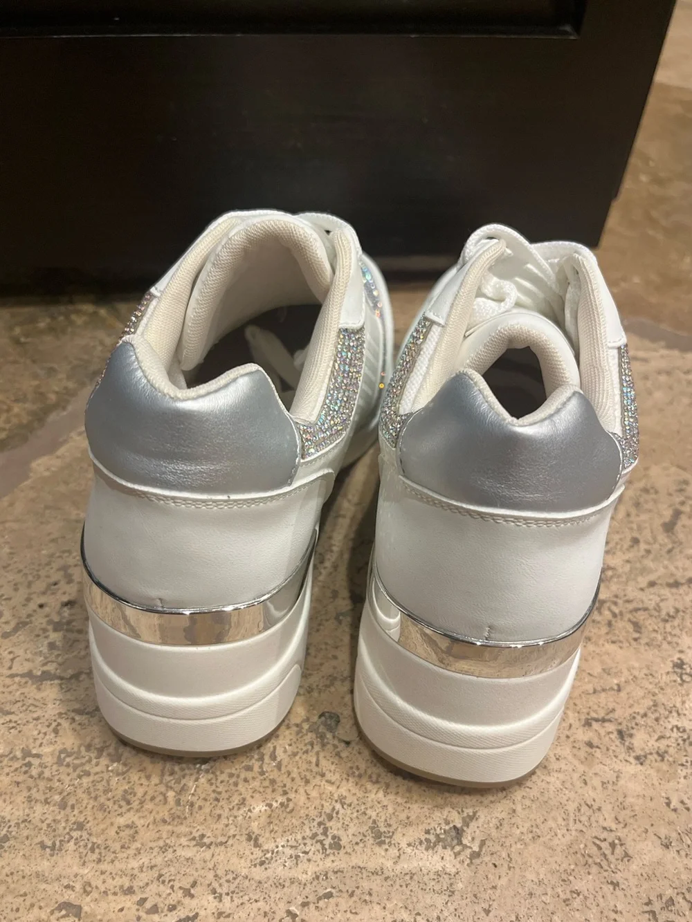 White Glitter Women's Sneakers